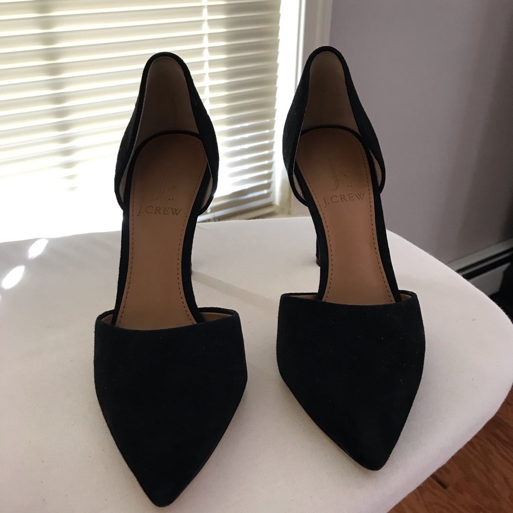 J Crew black suede pumps